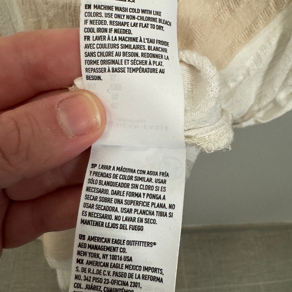 American Eagle Outfitters Slightly Sheer Gauzy Striped Button Down Shirt XL EUC - Picture 8 of 8